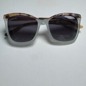 NWOT Di Valdi 0158 brown white snake print texture sunglasses